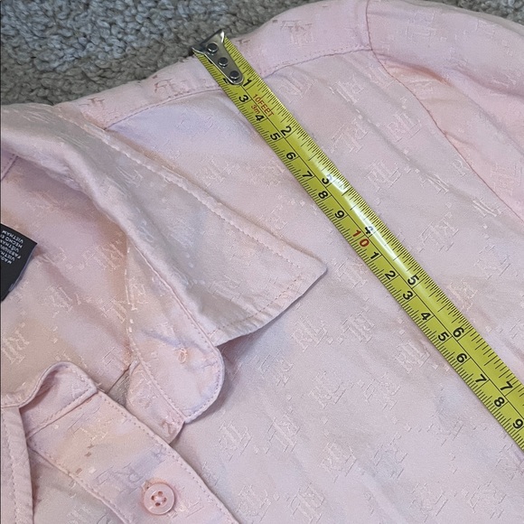 Lauren Ralph Lauren Light Pink Logo Button Down Belted Shirt Dress Maxi Size 8 - Picture 9 of 11